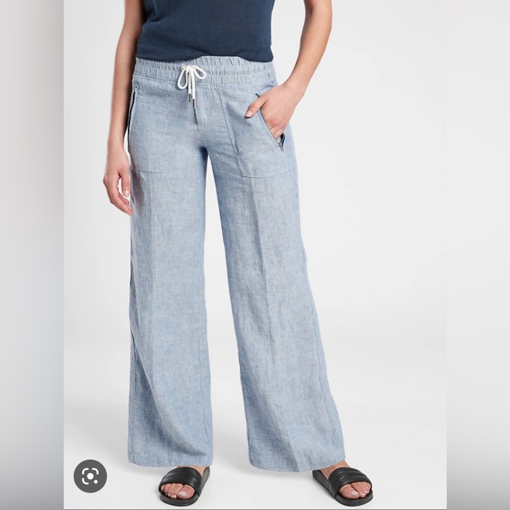 Athleta Cabo Wide Leg Linen Pant 8P